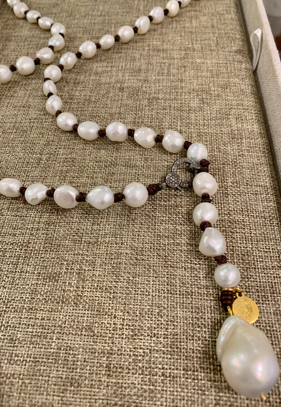 Princess Necklace | Freshwater Pearls w/ Diamond Clasp
