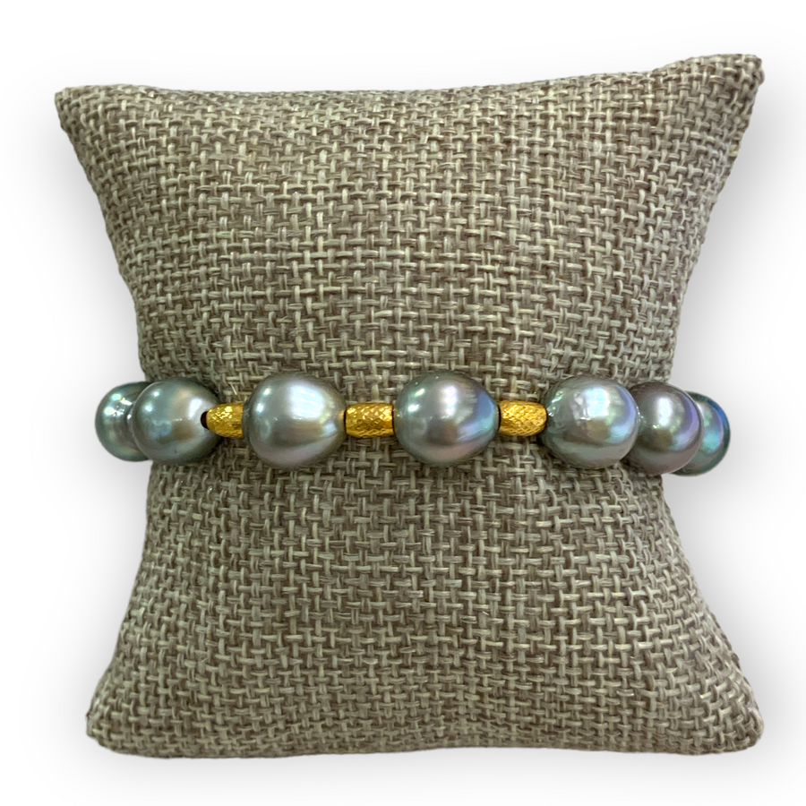Bracelet | Tahitian Pearls 18K Gold Rondels