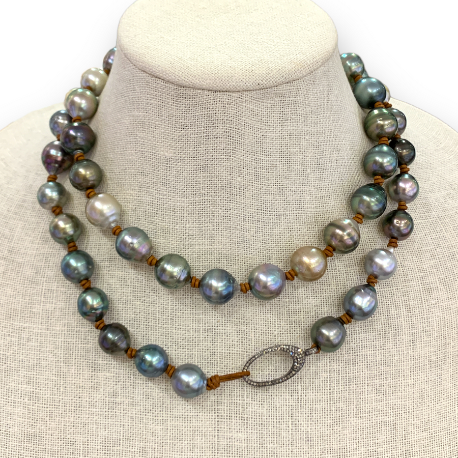 Necklace | Tahitian Pearls, Diamond Lobster Clasp