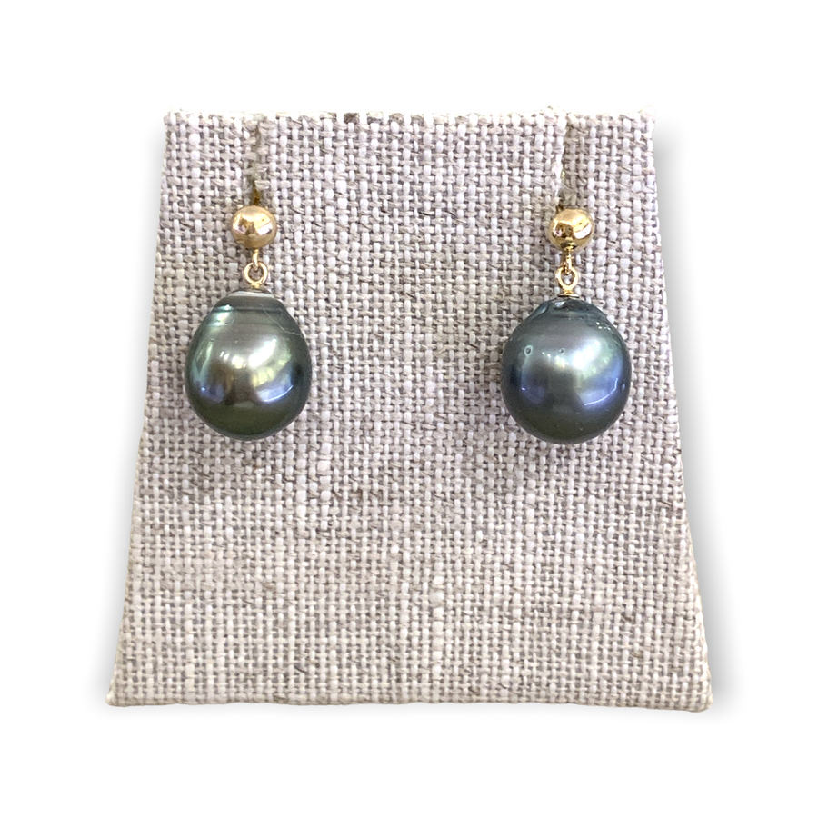 Earrings | Tahitian or South Sea Pearls, 14K Gold Posts, Dangle