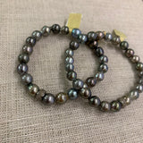 Bracelet | Small Tahitian Pearls with Silver Diamond Rondel