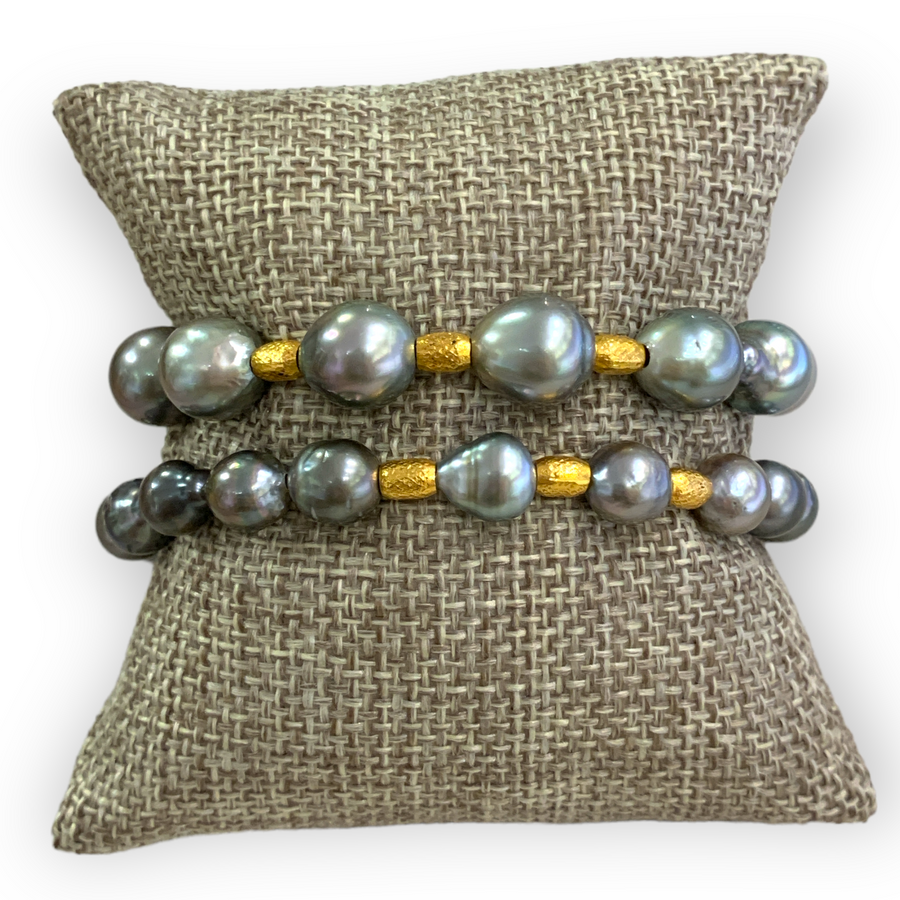 Bracelet | Tahitian Pearls 18K Gold Rondels