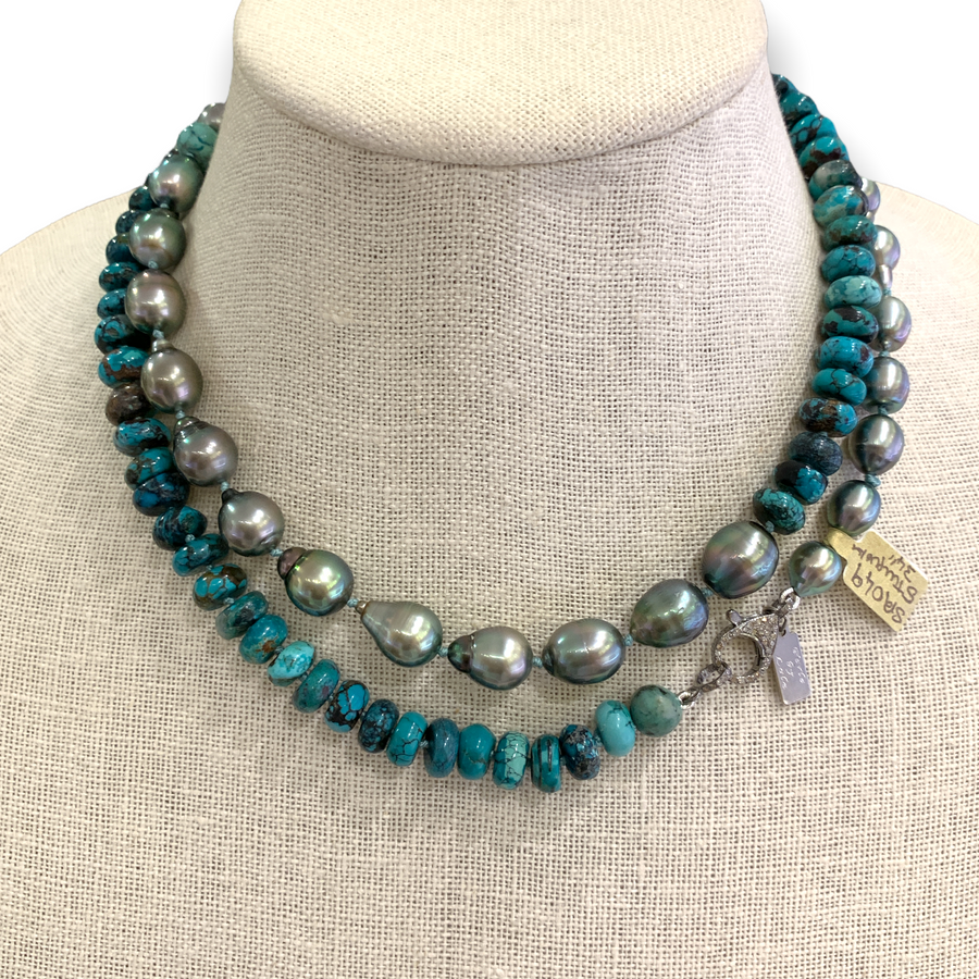 Necklace | Tahitian Pearls, Turquoise