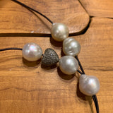3 Way Necklace | South Sea Pearls w/ Diamond Heart