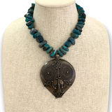 Choker | Turquoise w/ Antique Silver Medallion